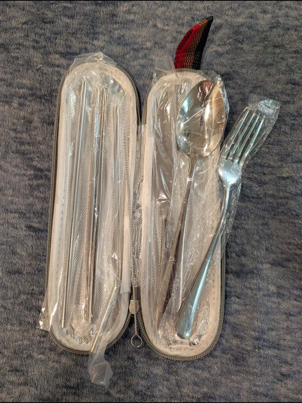 Stainless Steel NWOT Portable Cutlery Set in Silver - Travel-Friendly